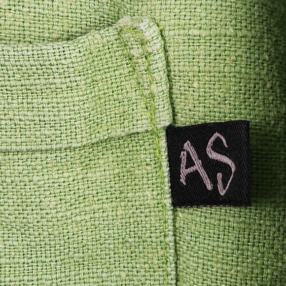 AS Ramie Blend Shacket Women’s SZ  Large Kelly Green Button Up Pointed Collar - Picture 5 of 16